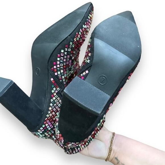 Wild Pair Ingridd multicolored bling dress booties NEW - Picture 5 of 7